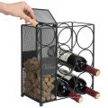 Manufacturer of Tabletop standing metal iron wine rack shelf with wine cork holder